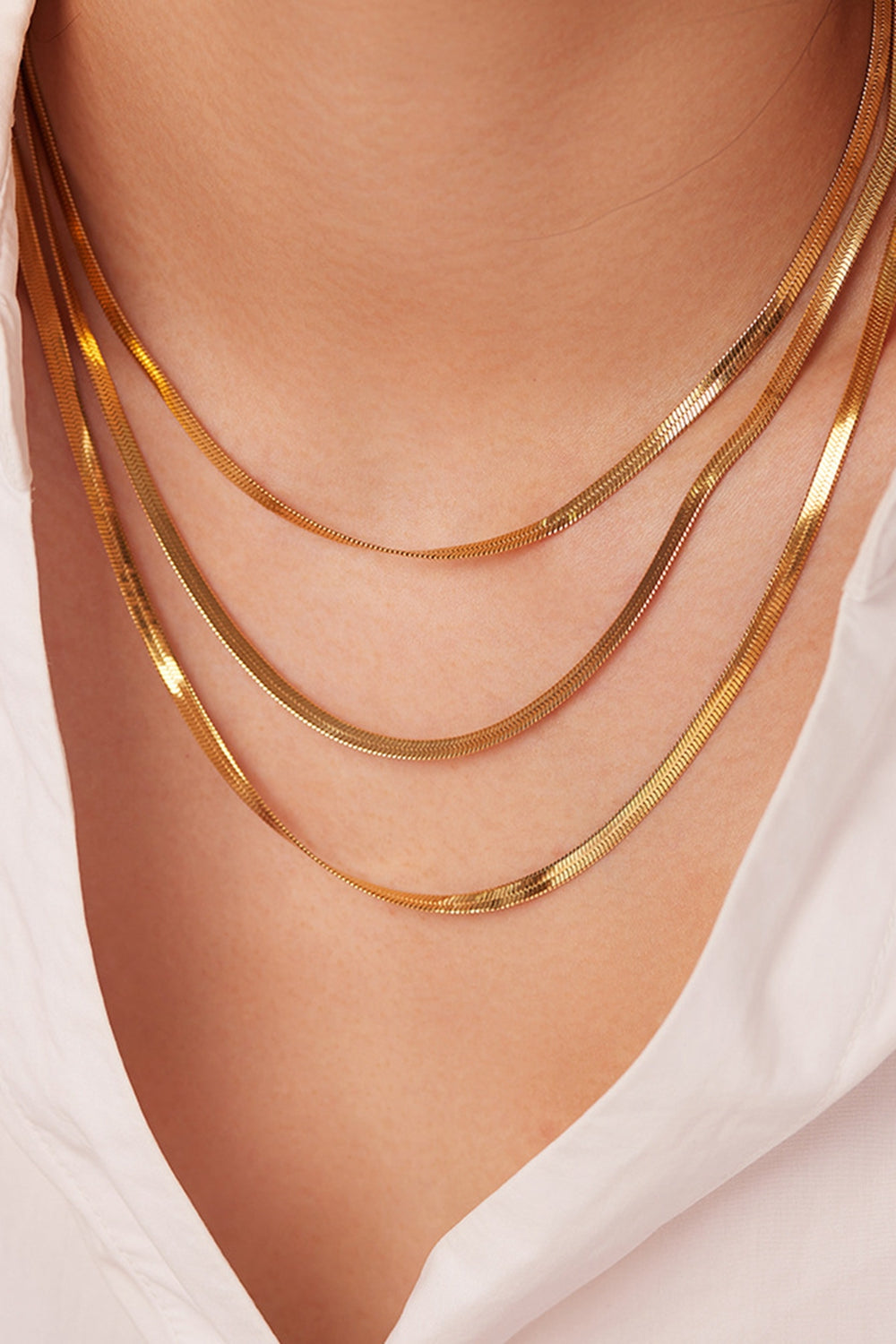 Triple-Layered Snake Chain Necklace