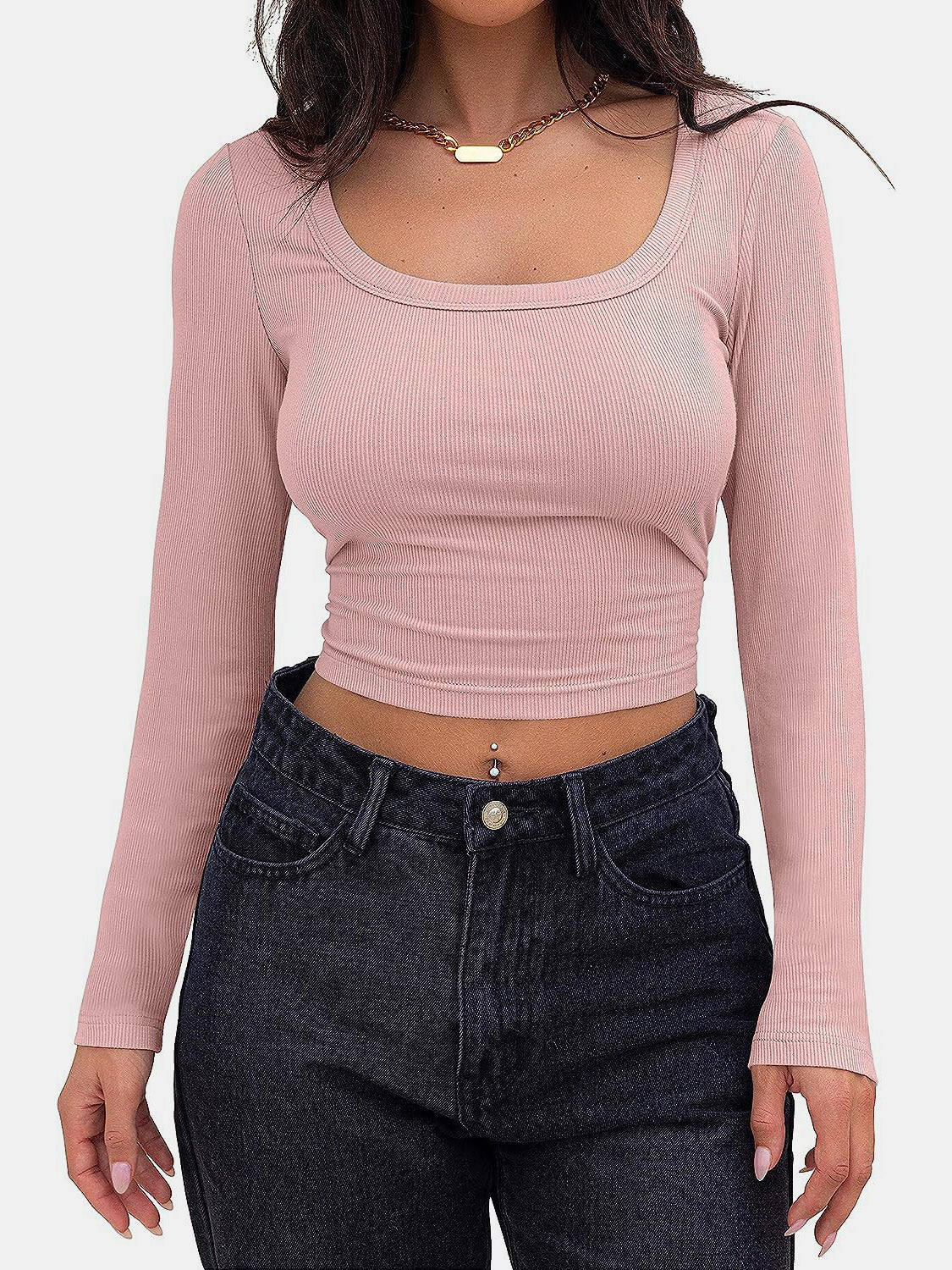 Scoop Neck Long Sleeve T-Shirt