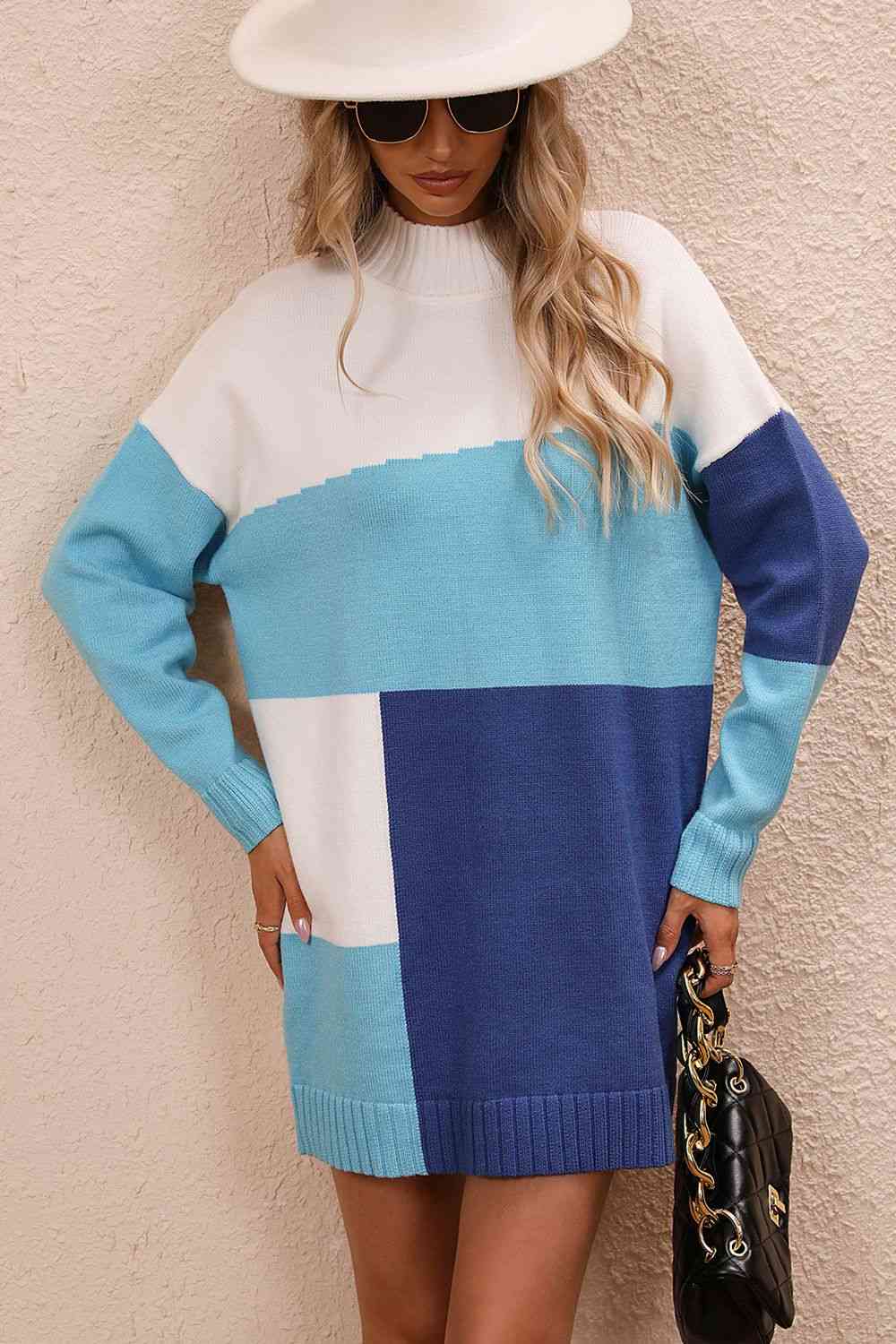 Color Block Sweater Dress