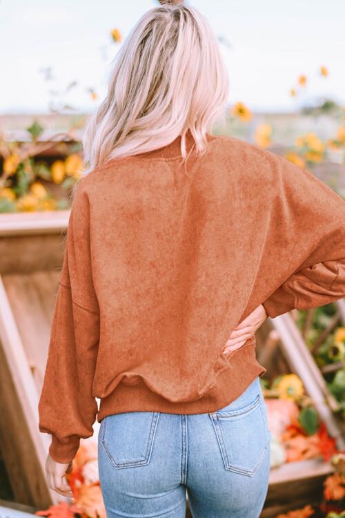 Round Neck Dropped Shoulder Sweatshirt