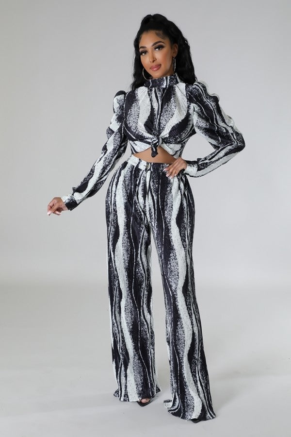 Polished Non-stretch Two-piece Set