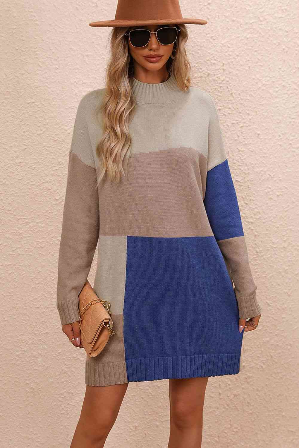 Color Block Sweater Dress